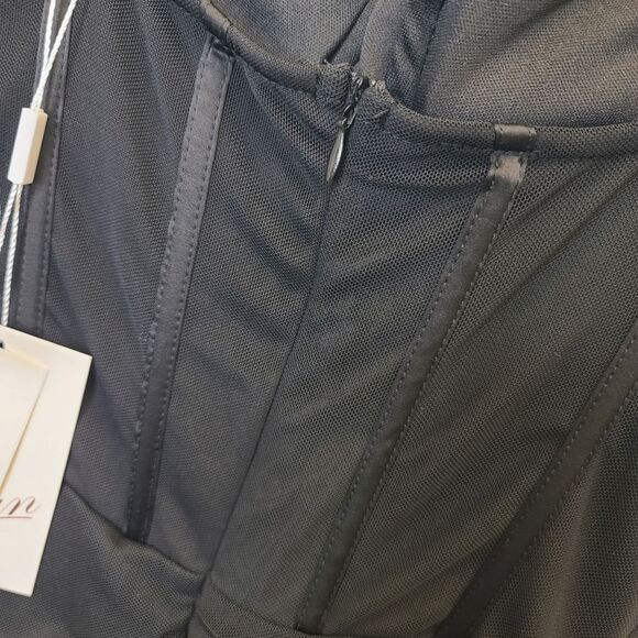 NWT Linlan Women's Black Sleeveless Ruched Corset Bodycon Mini Cocktail Dress XS - Picture 11 of 16